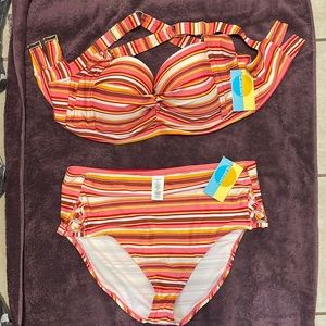 Island Rays 2-Piece High Waisted Bikini Bathing Suit